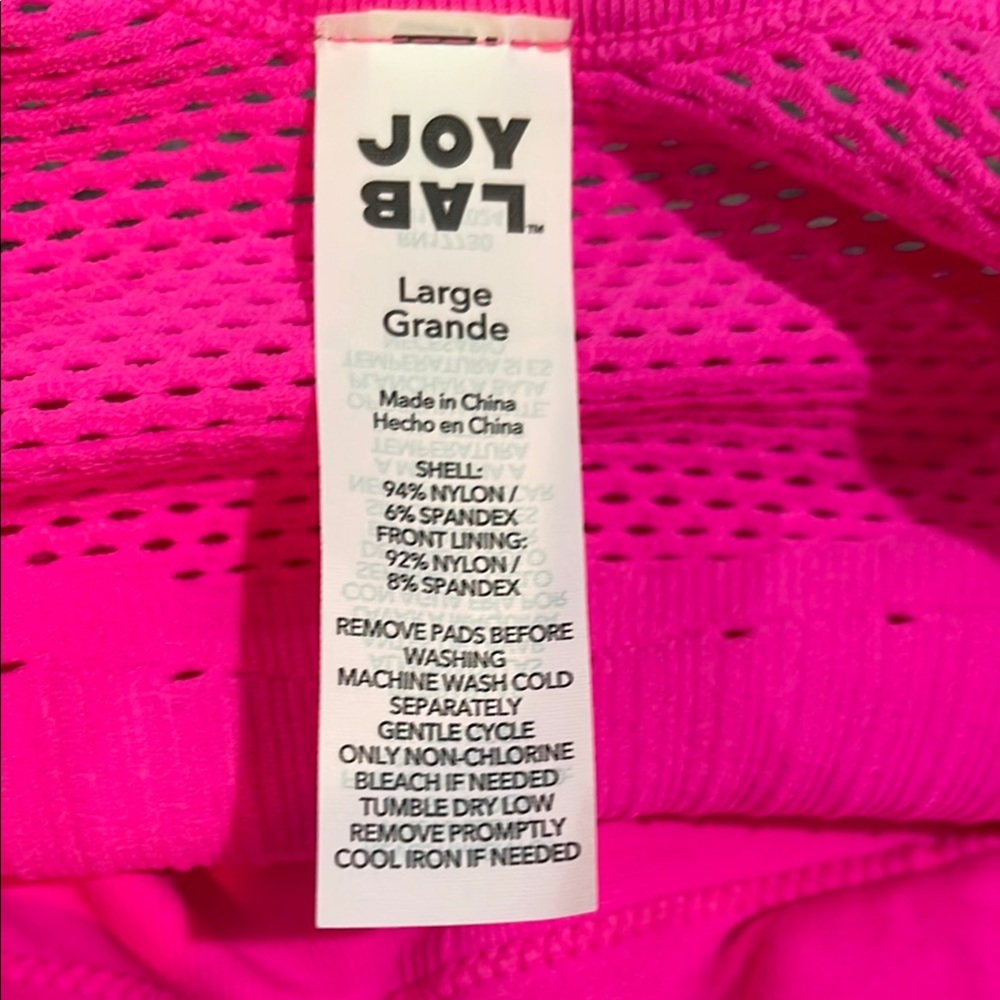 🆕Bright Pink JoyLab Sleeveless V-Neck 
 Romper with compression Size L - Picture 6 of 12